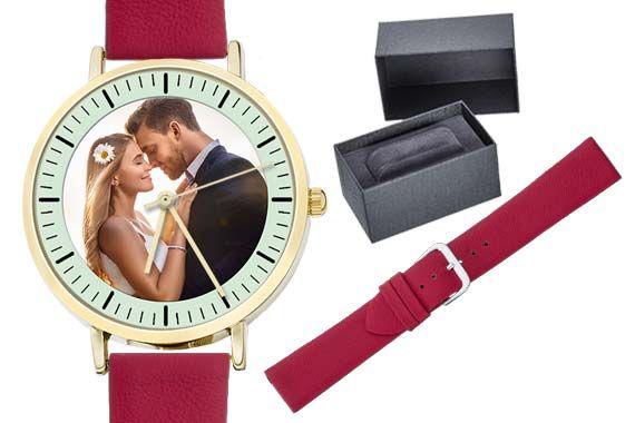 personalisierte Armbanduhr Damen Milanaise Gold