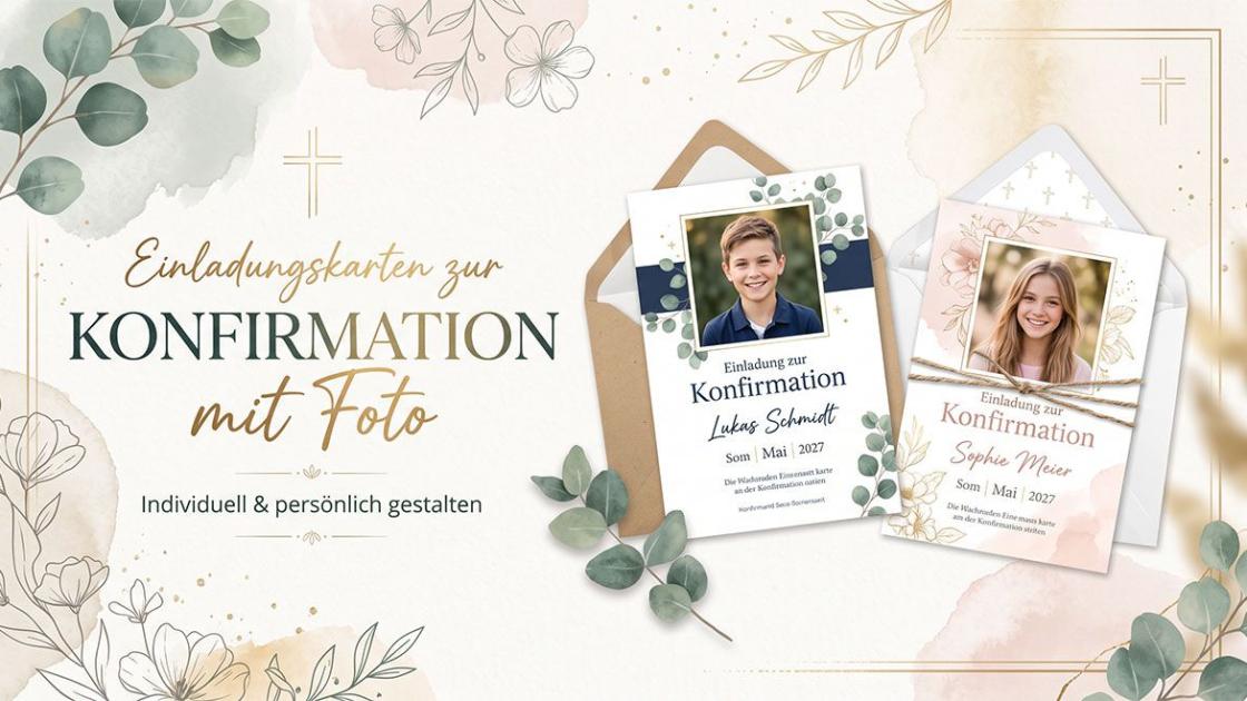 Einladungskarten Konfirmation mit Foto