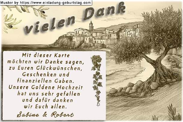 Danksagung Goldene Hochzeit - das sch&ouml;ne Bild