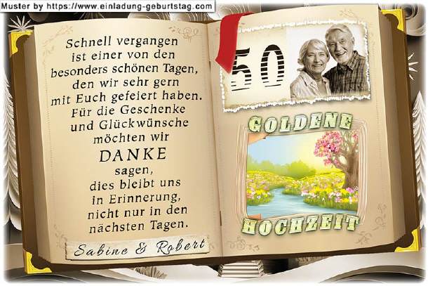 Danksagung Goldene Hochzeit - Ihr Foto im Buch