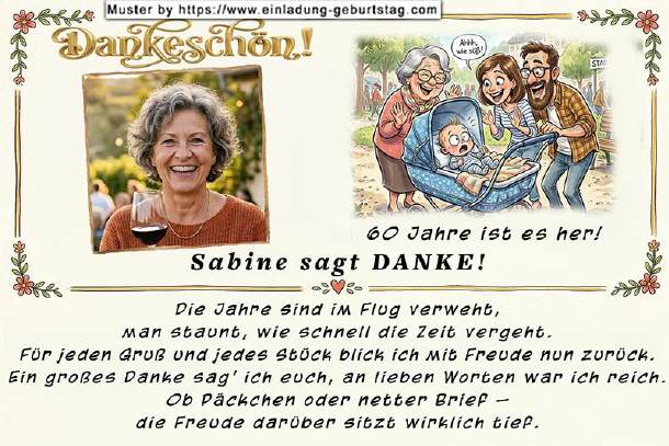 lustige Dankeskarte Geburtstag - Wie alles begann