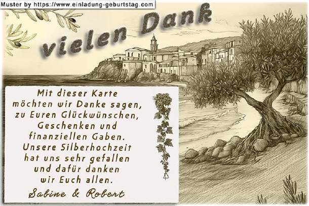 Danksagung Silberhochzeit - das sch&ouml;ne Bild