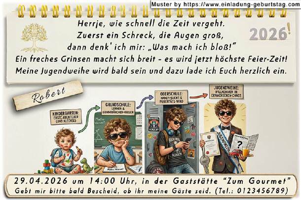 lustige Einladung Jugendweihe - dein Weg