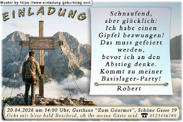 Einladung Jugendweihe - das Gipfelkreuz 02