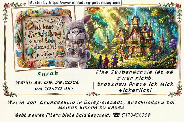 ausgefallene Einladung Einschulung - 12
