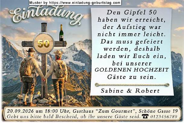 originelle Einladung zur Goldenen Hochzeit - 13