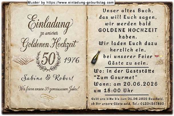 originelle Einladung zur Goldenen Hochzeit - 15
