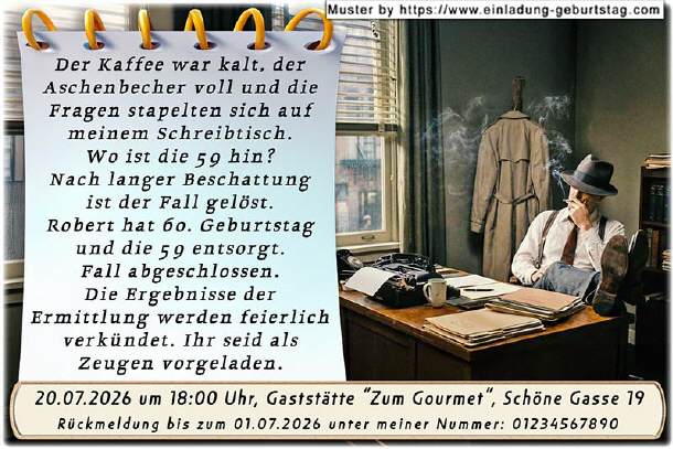 lustige Einladung Geburtstag - der Privatdetektiv
